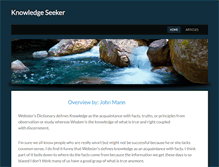 Tablet Screenshot of knowledgeseeker.org